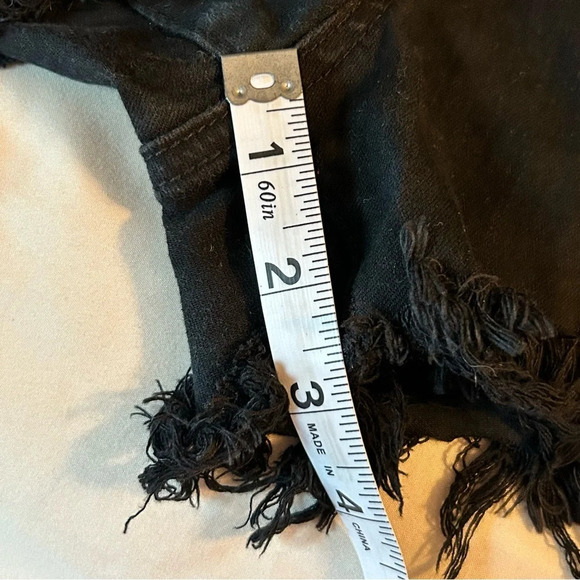 KanCan Shorts Women 9/28 Cut-Off Faded Black Distressed Stretch Denim High Rise - Picture 6 of 9